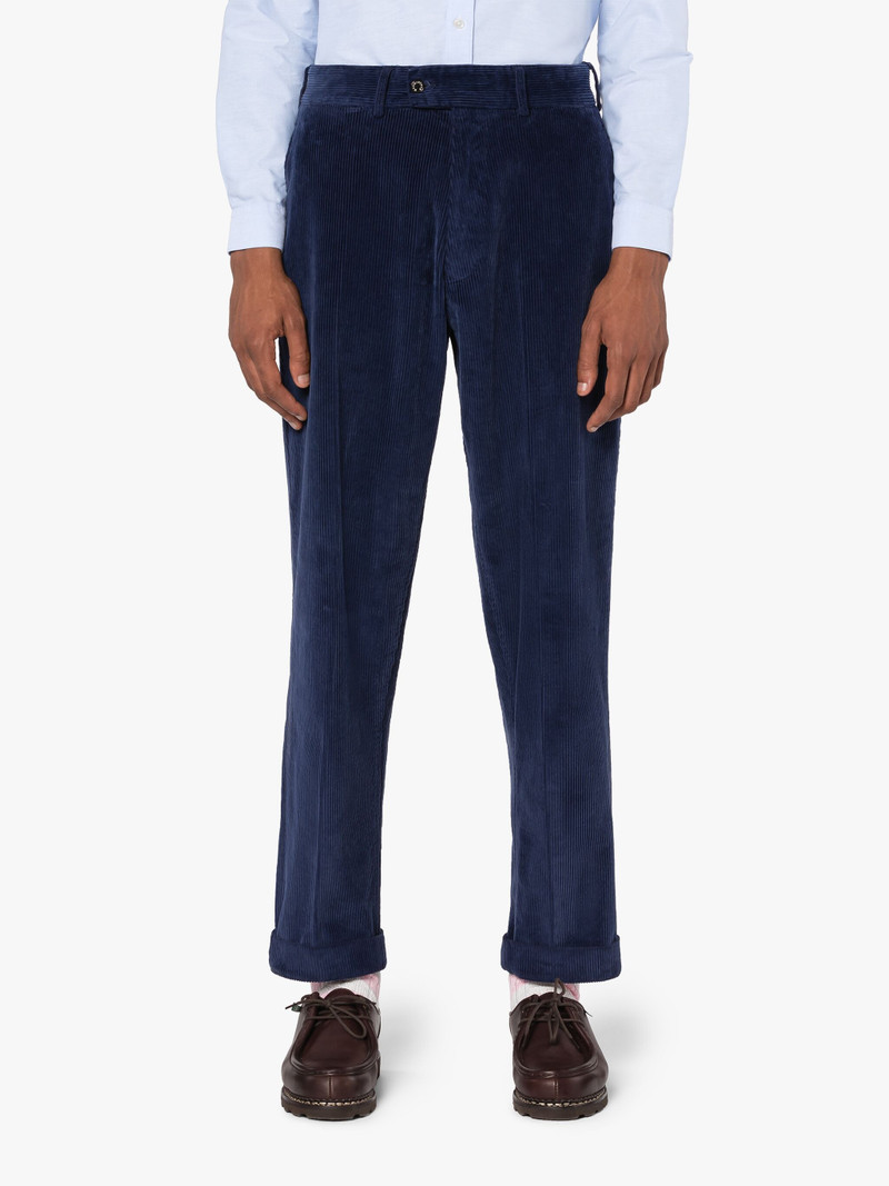 NAVY CORDUROY COTTON CHINO TROUSERS 3