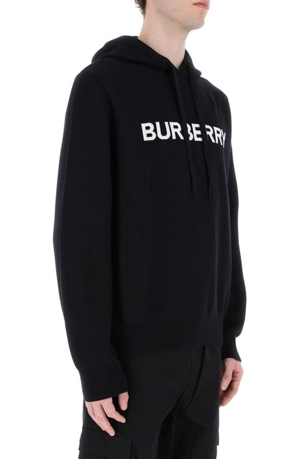 パーカー・フーディ Burberry Midnight blue cotton blend sweatshirt Burberry BURBERRY Midnight Blue Cotton Blend Sweatshirt