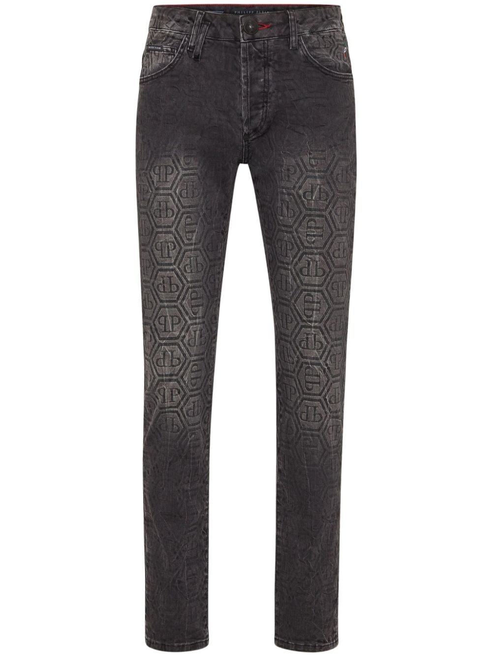 monogram-print straight-leg jeans - 1