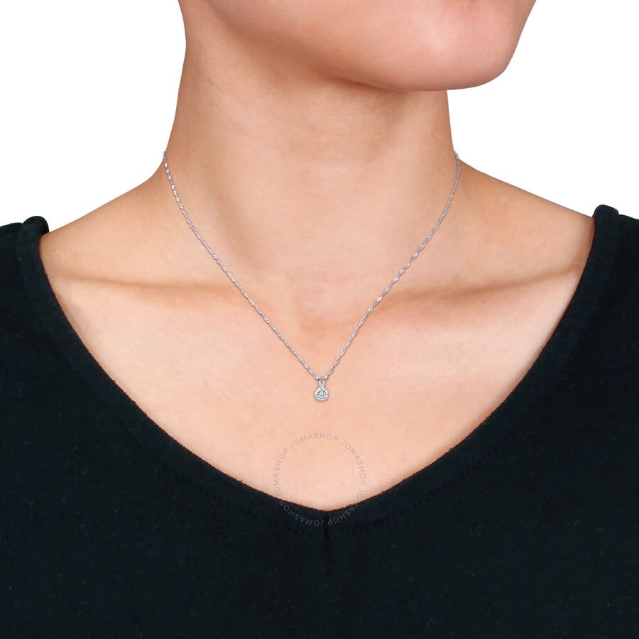 Created Forever - Created Forever 1/2ct TW Lab-Grown Diamond Solitaire Pendant with Chain in 14k White Gold - 17 in - 3