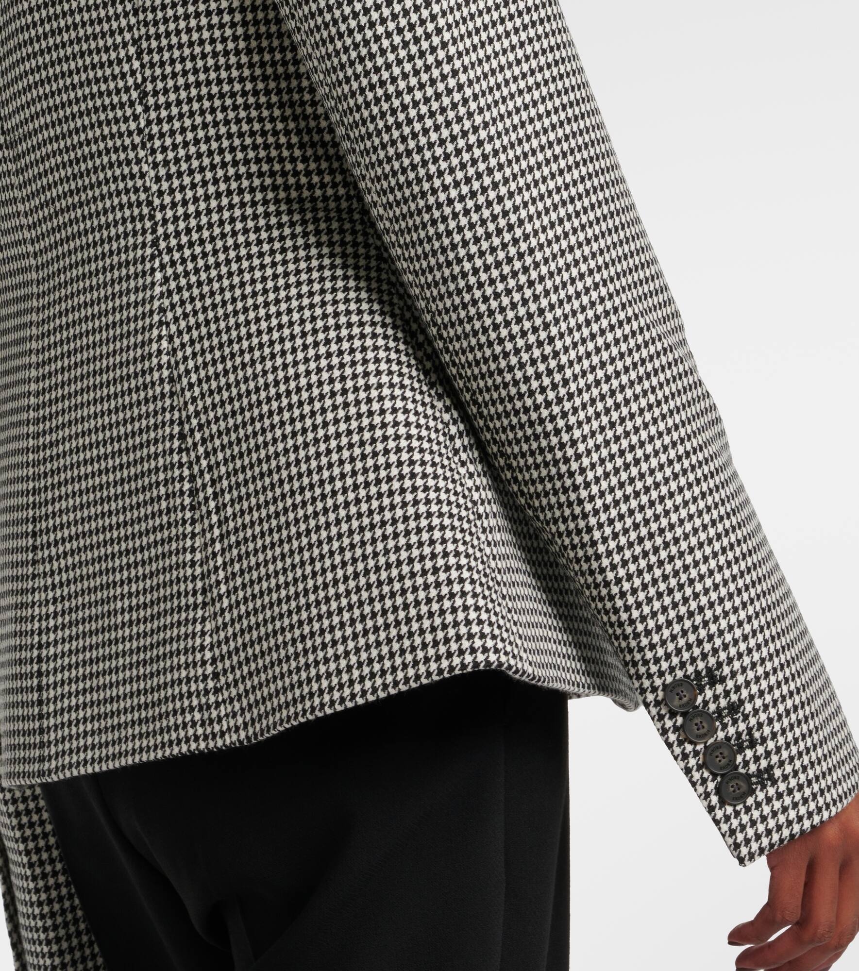 Tailored houndstooth wool blazer - 5