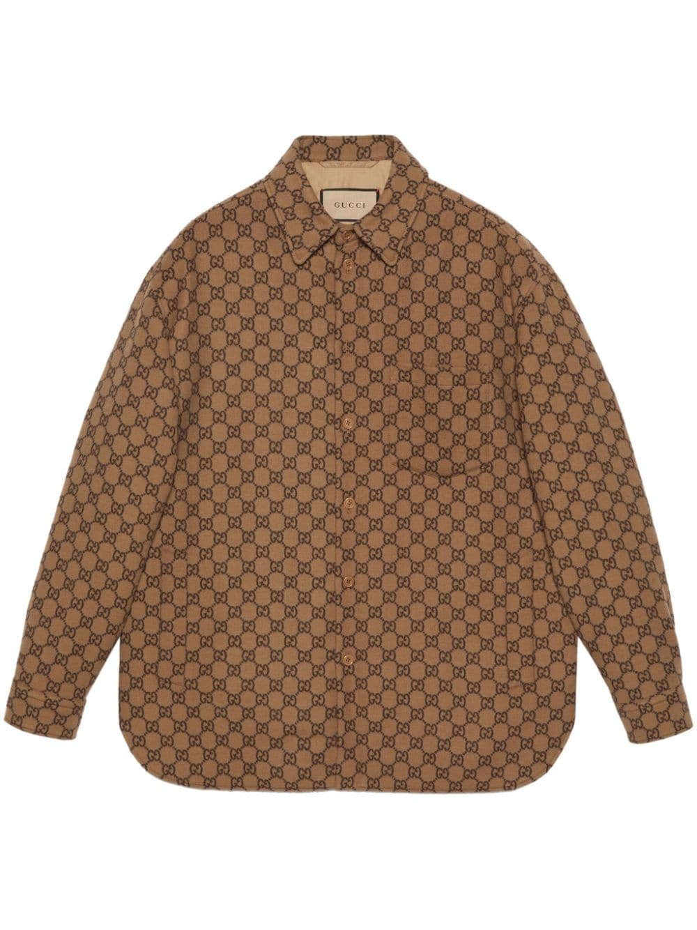 GUCCI GG-jacquard wool shirt jacket farfetch REVERSIBLE