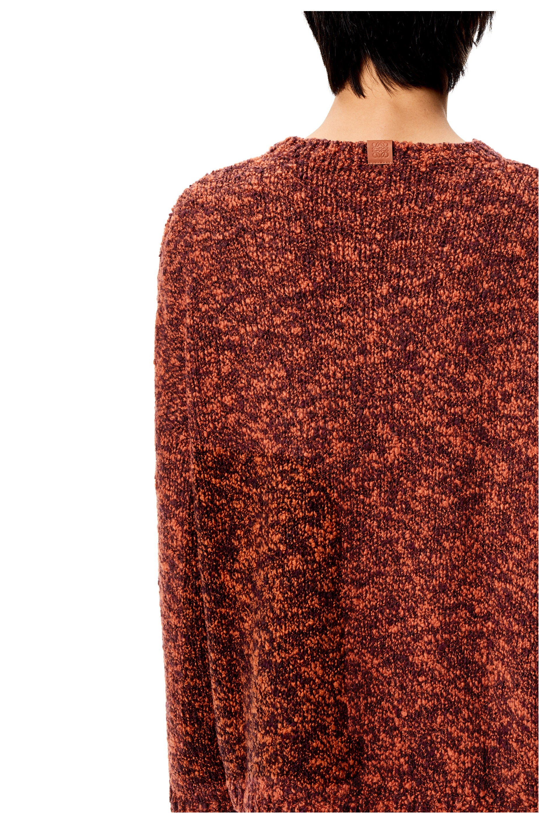 Crew neck melange sweater in wool - 5