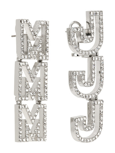 Marc Jacobs Silver MJ Logo Crystal Earrings outlook