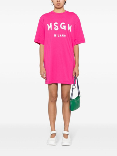 MSGM logo-print T-shirt minidress outlook