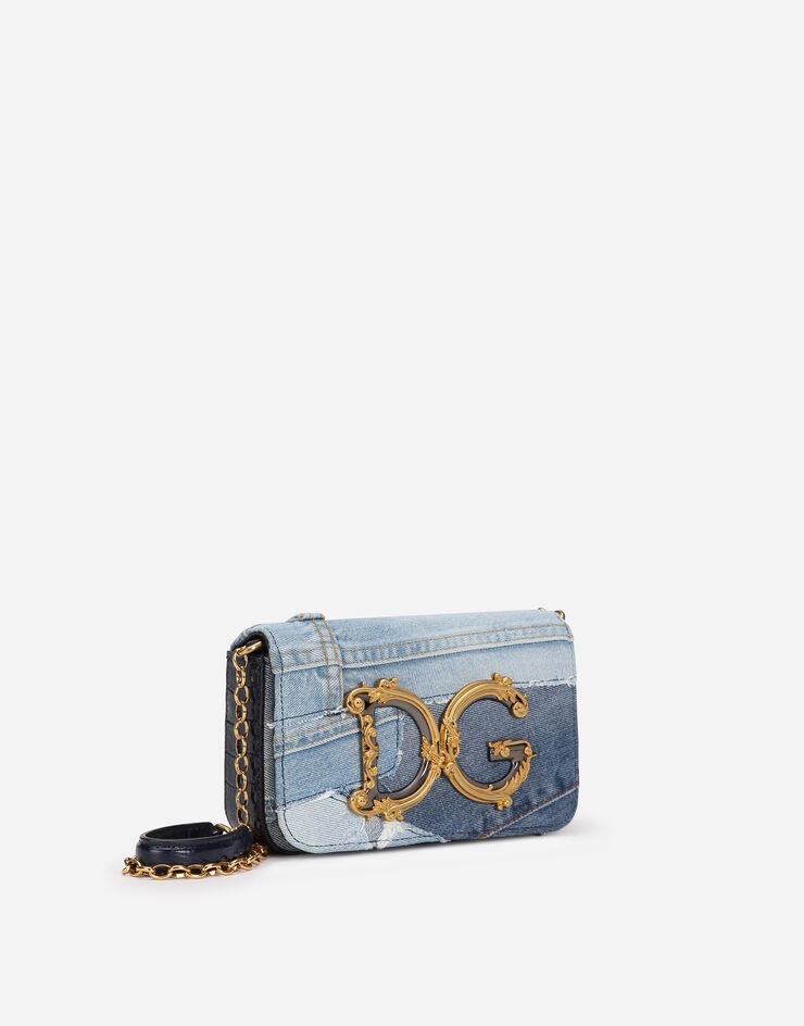 DG Girls clutch in patchwork denim and plain calfskin - 3