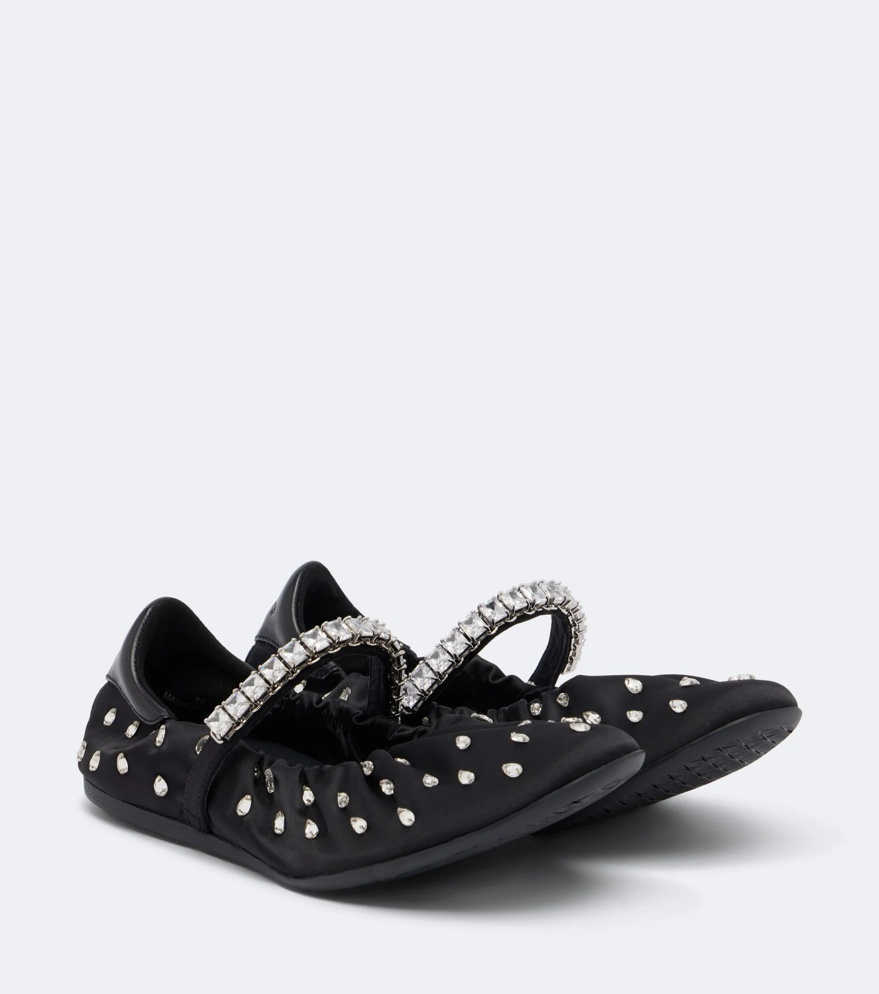 Jade embellished satin ballet flats - 1