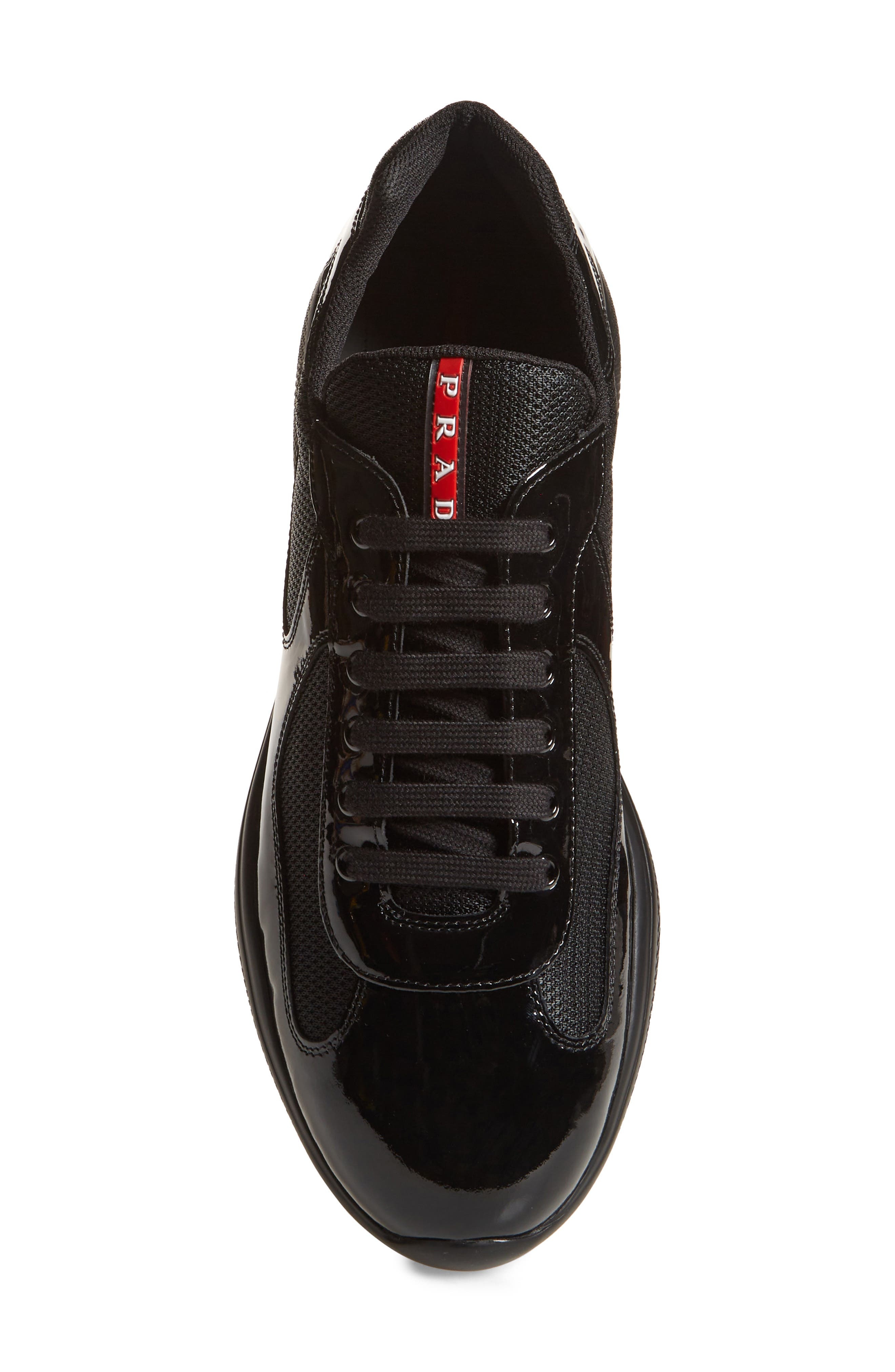Prada America's Cup Vernice Bike Low Top Sneaker in Nero at Nordstrom - 5