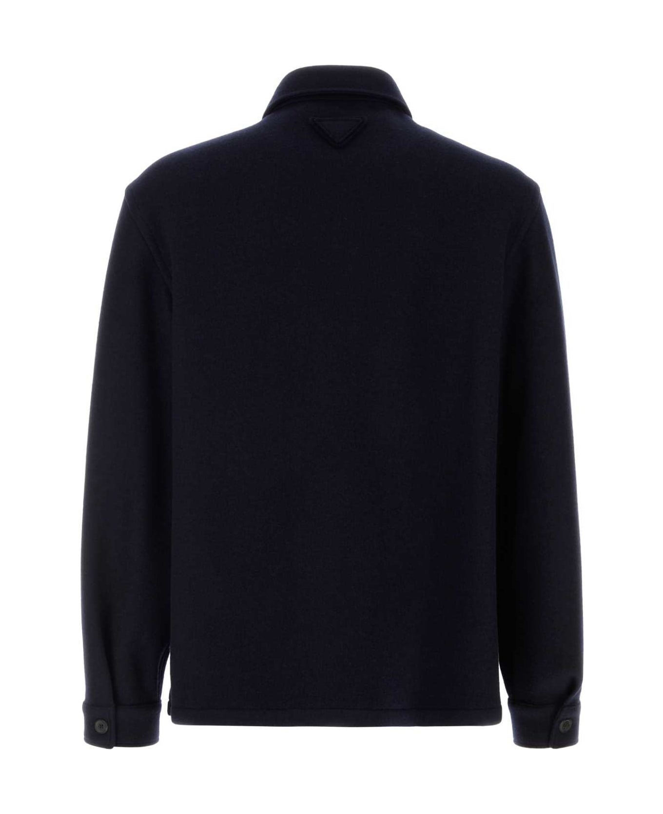 【関税&送料込】Prada Midnight Blue Wool Bled Shirt Prada Midnight Blue Wool Bled Shirt | italist | REVERSIBLE