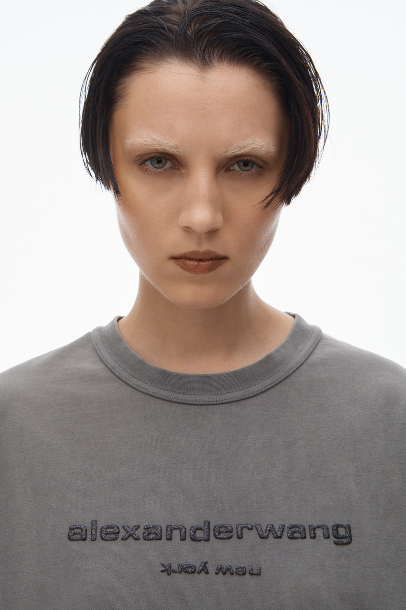 glitter puff logo tee in cotton 5