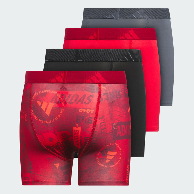 adidas Youth Microfiber Graphic 4-Pack Boxer Briefs outlook
