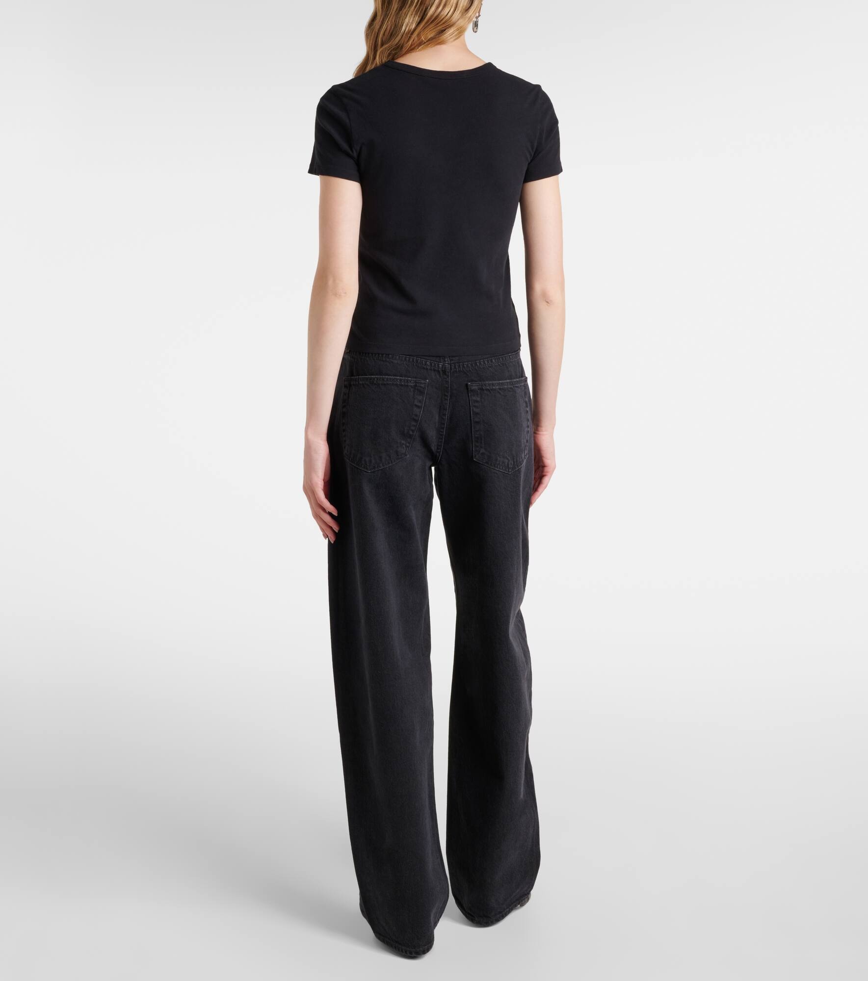 Cropped cotton jersey T-shirt - 3