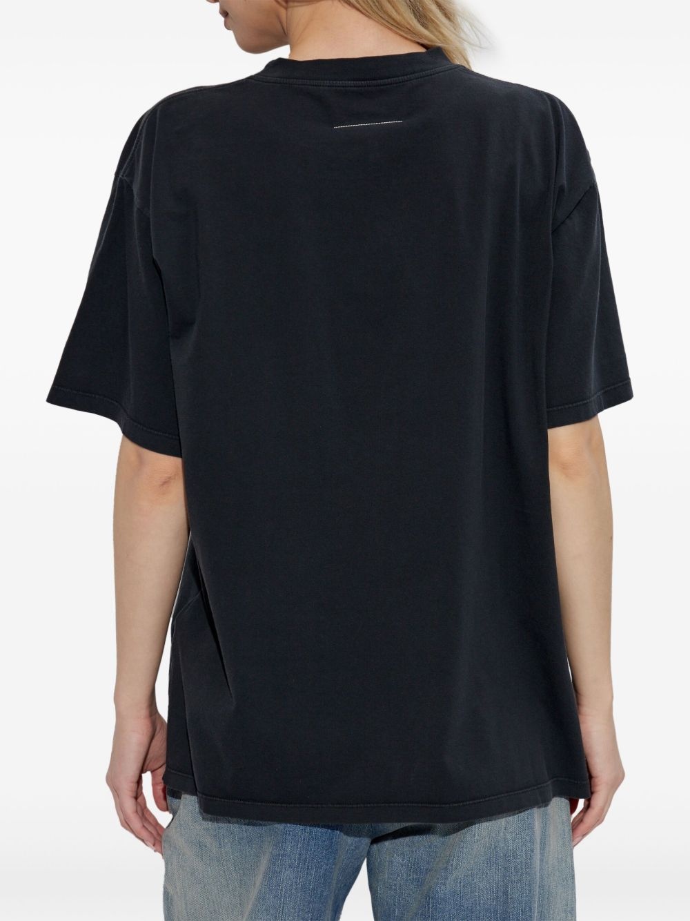 Numbers-print cotton T-shirt - 4
