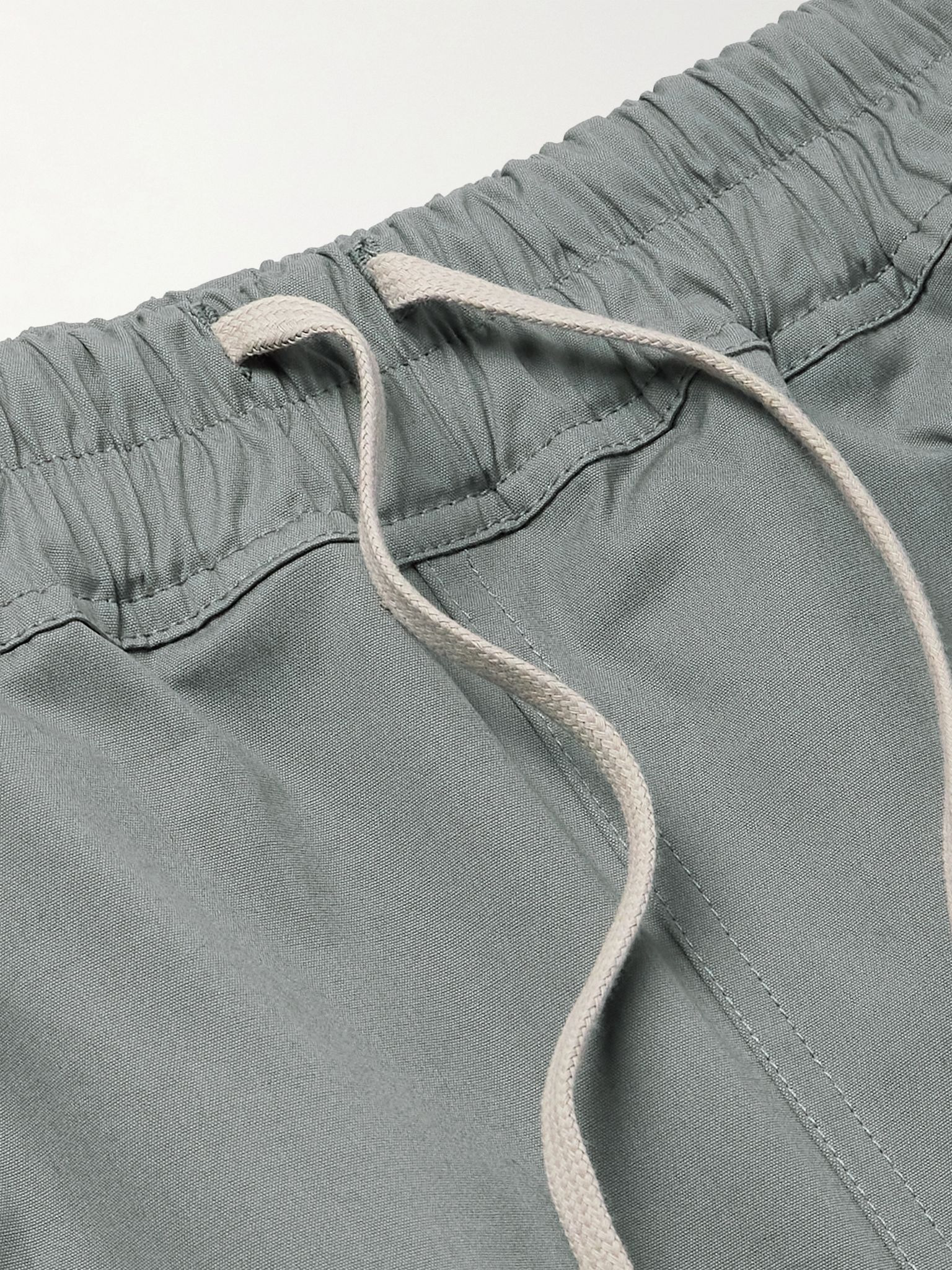 Straight-Leg Cotton-Blend Poplin Drawstring Shorts Gray - 6