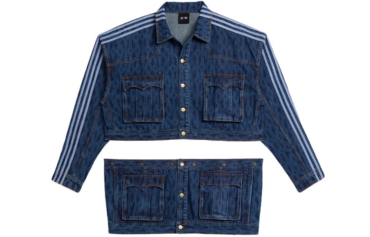adidas originals x IVY PARK Crossover Cotton Loose Detachable Denim Jacket Blue H61700 - 3