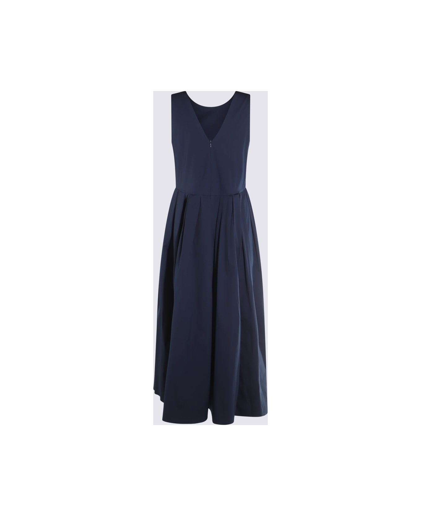 Dark Blue Moirs Cotton Dress - 2