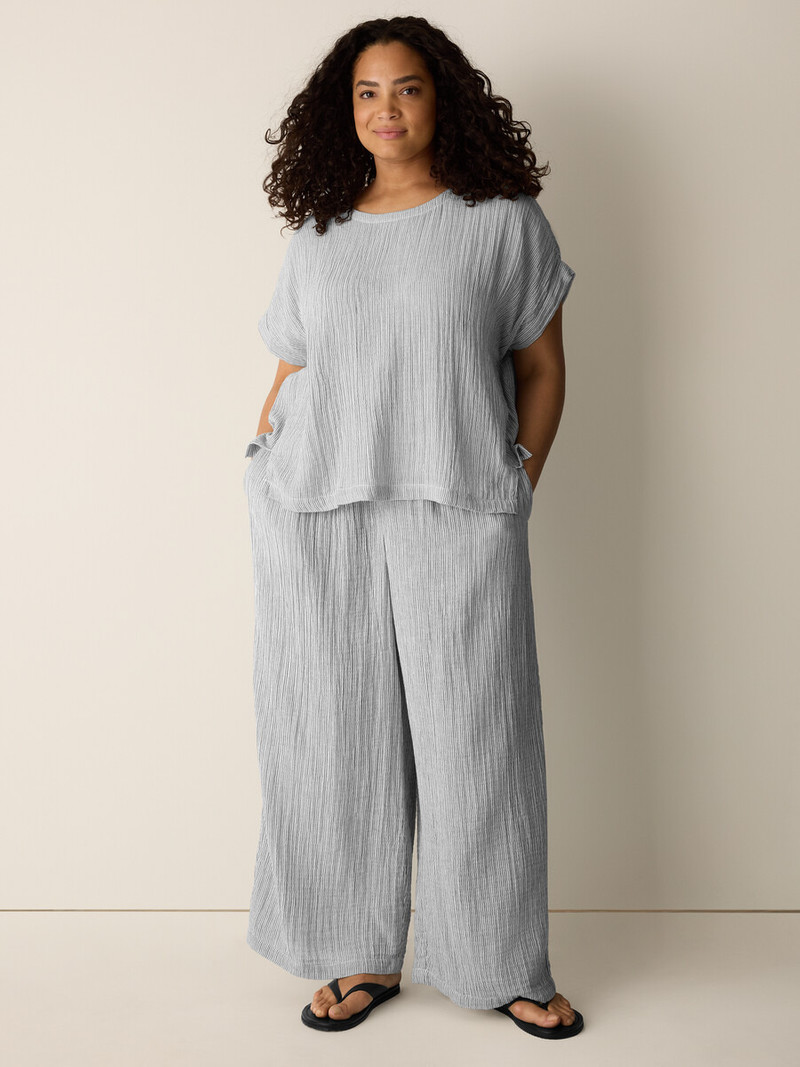 Striped Organic Cotton Gauze Square Top 6