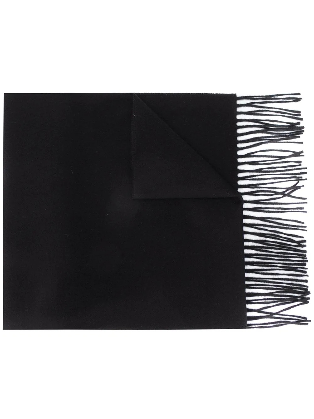 logo-embroidered fringed scarf - 1