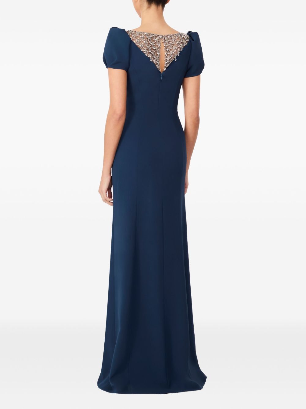 puff-sleeve crystal-embellished maxi dress - 3