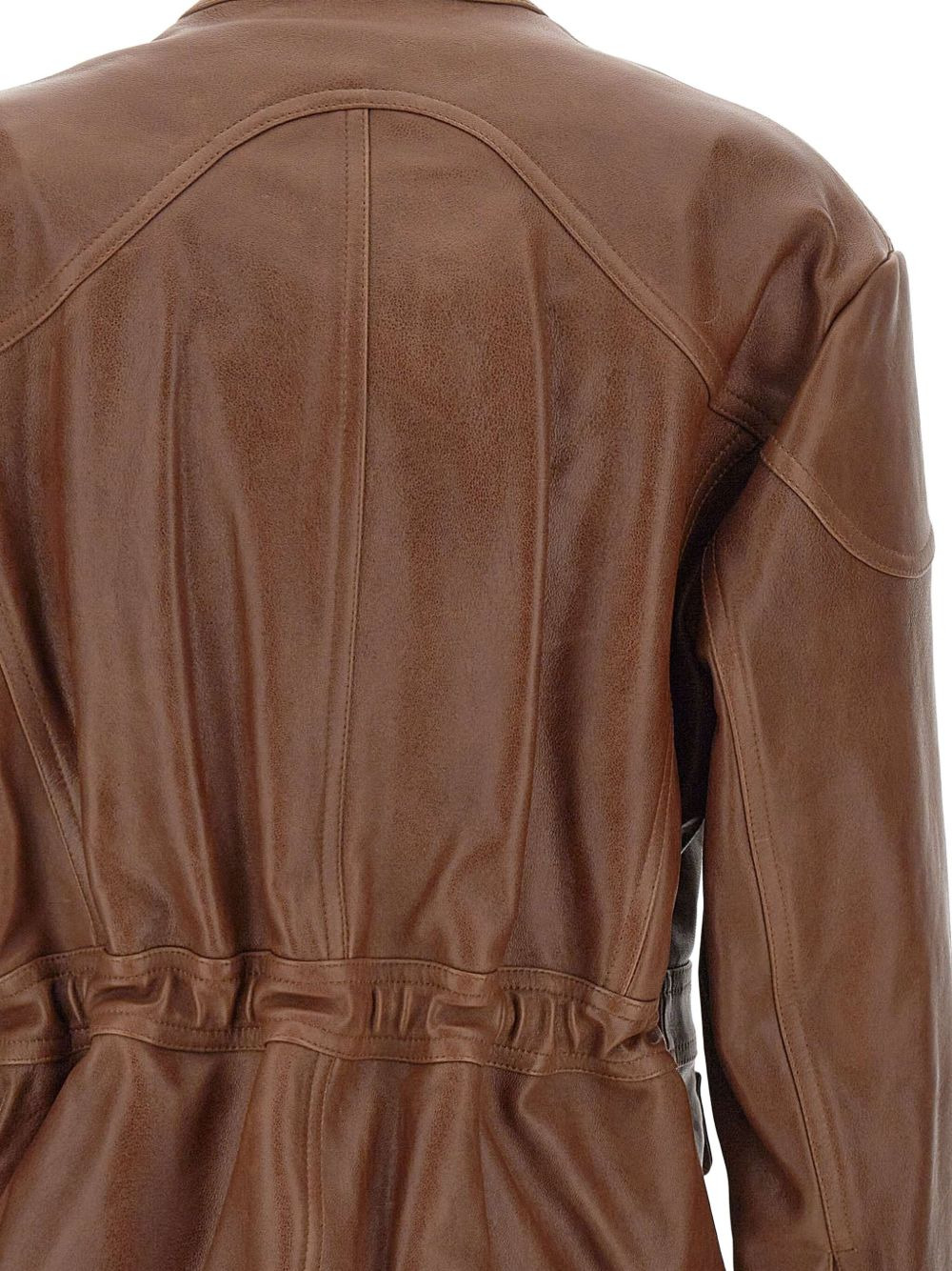 multi-pocket leather jacket - 4