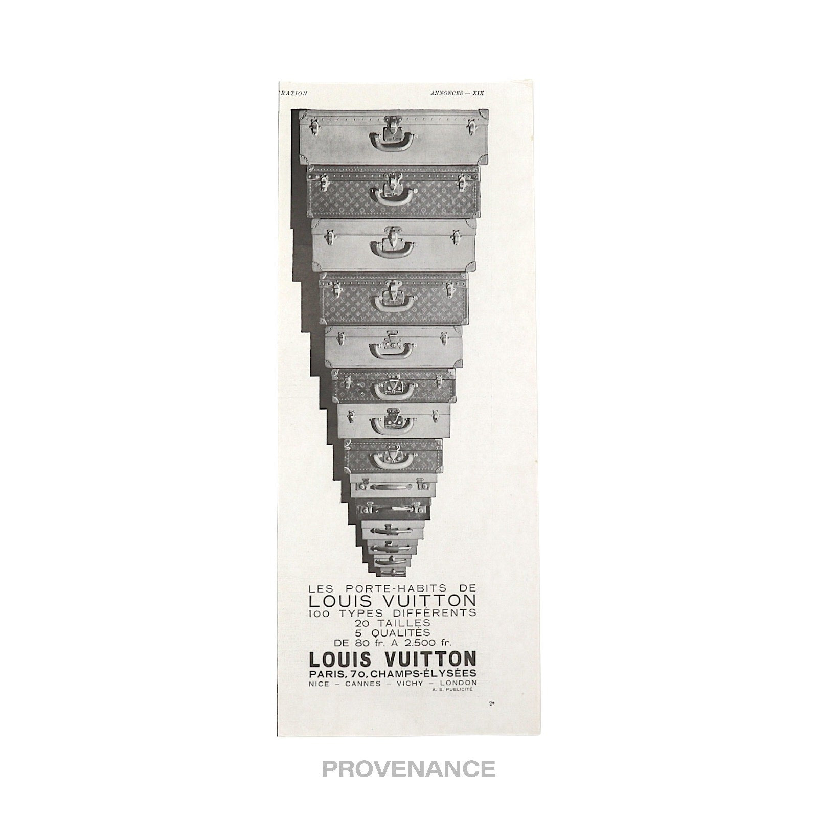 Louis Vuitton Antique Vintage Newsprint Ad - Trunks Stack - 4
