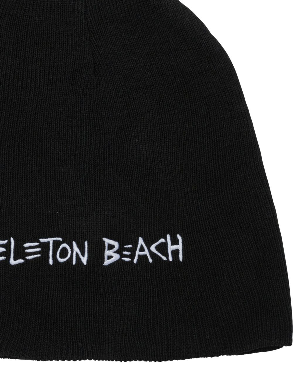 ribbed embroidered beanie - 3