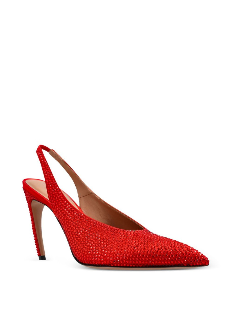 THE ATTICO 95mm Viper crystal-embellished slingback pumps outlook