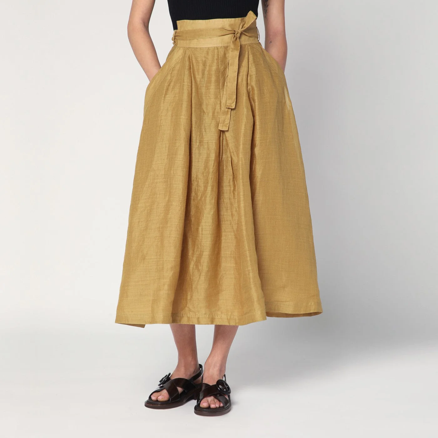 Nova pleated skirt in ramie - 1