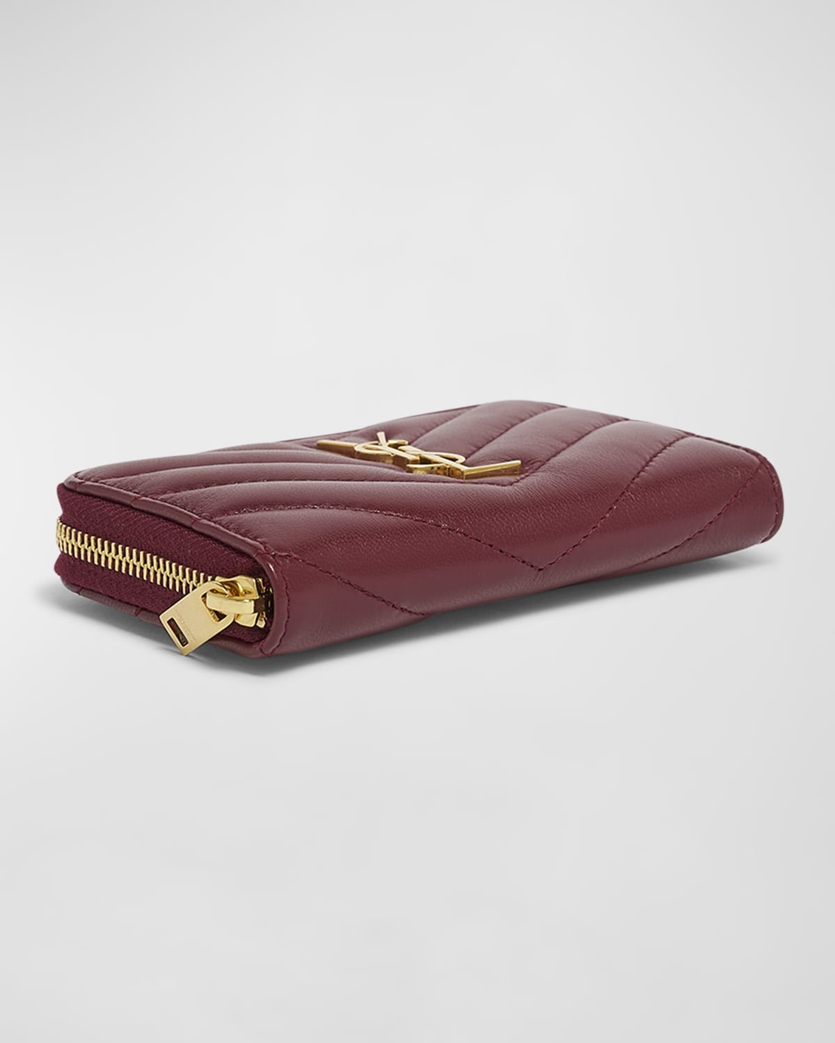 YSL Zip Card Holder in Quilted Leather - 6