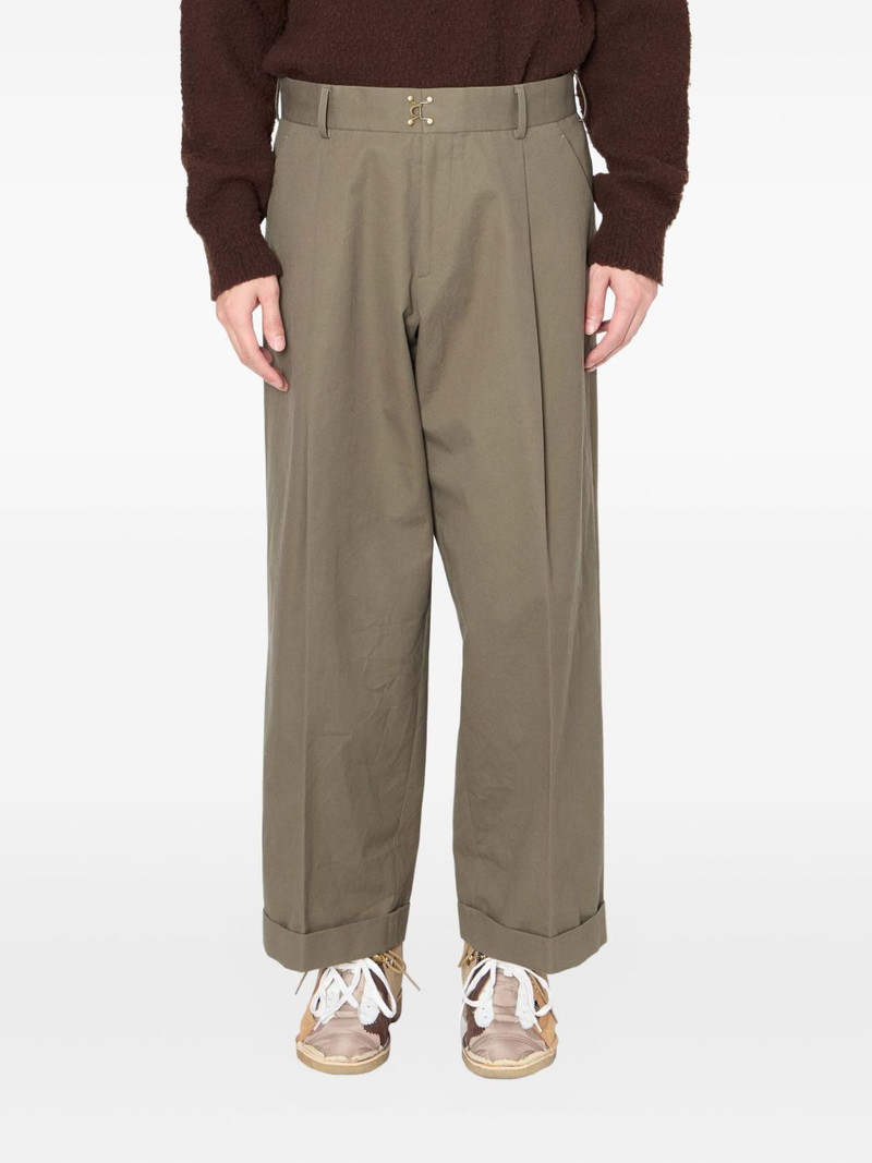 pleated-cuffed trousers 1