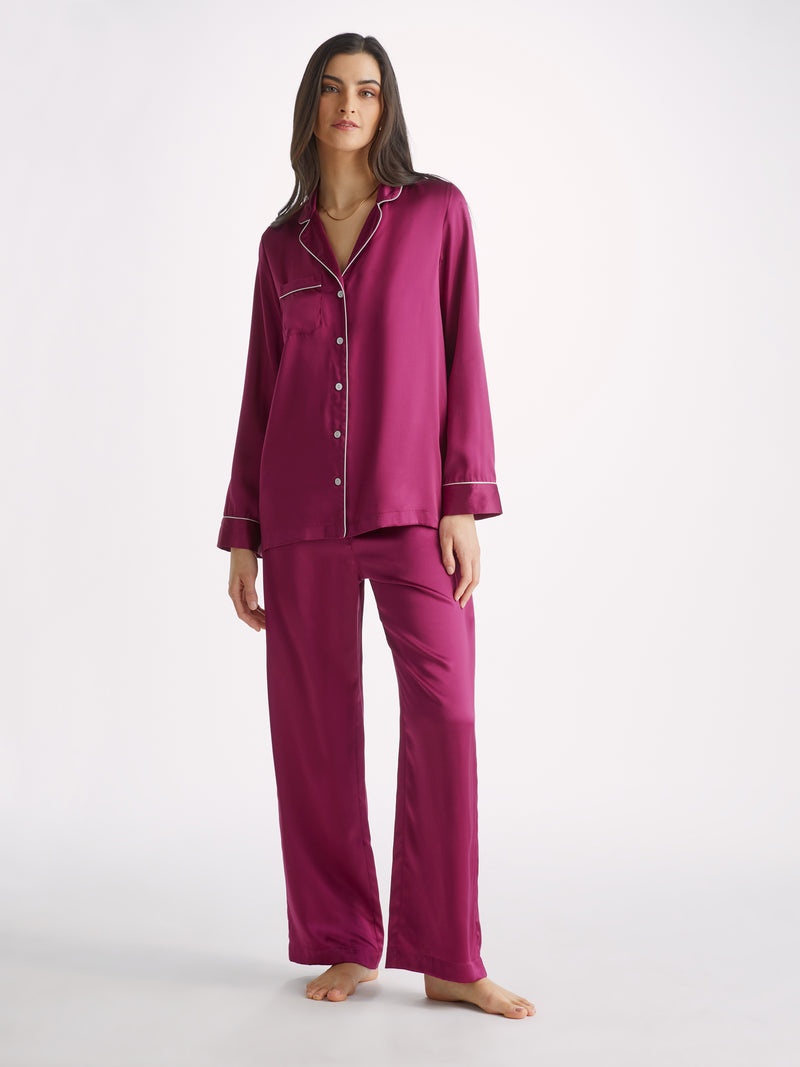 Women's Pyjamas Bailey Silk Satin Berry - 3