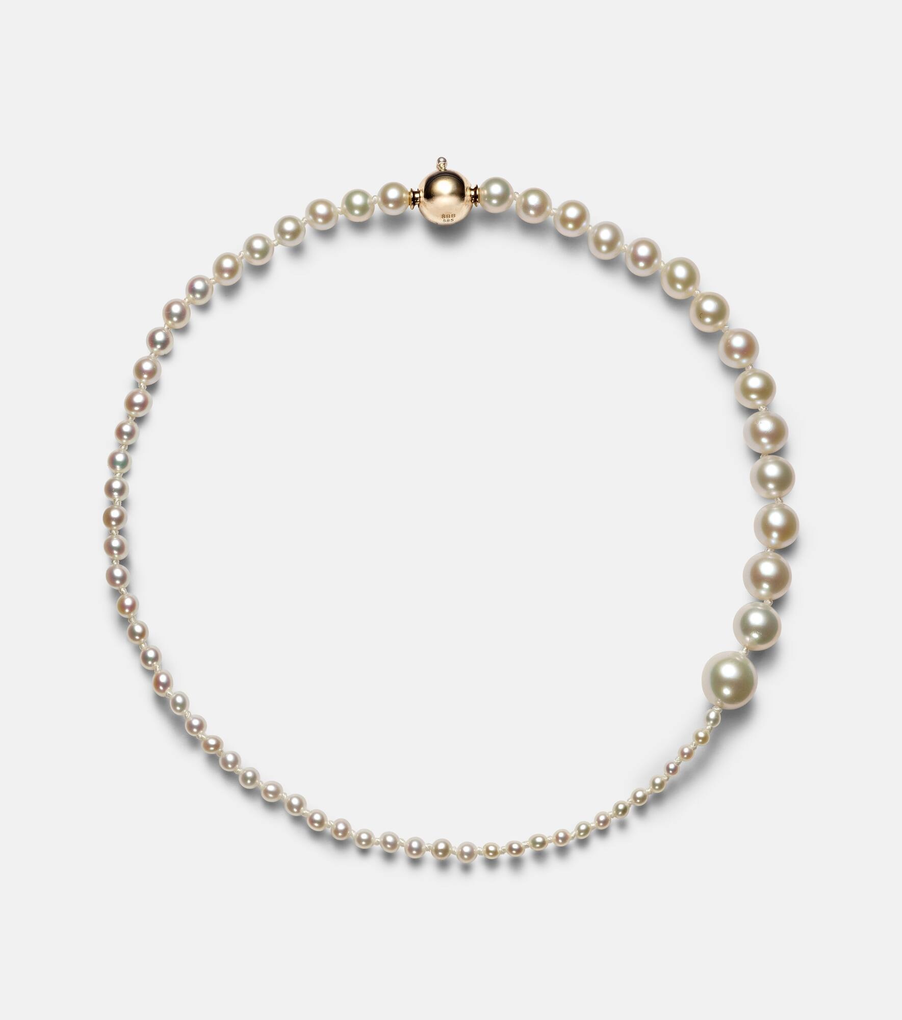 Peggy à Pied 14kt gold anklet with freshwater pearls - 4