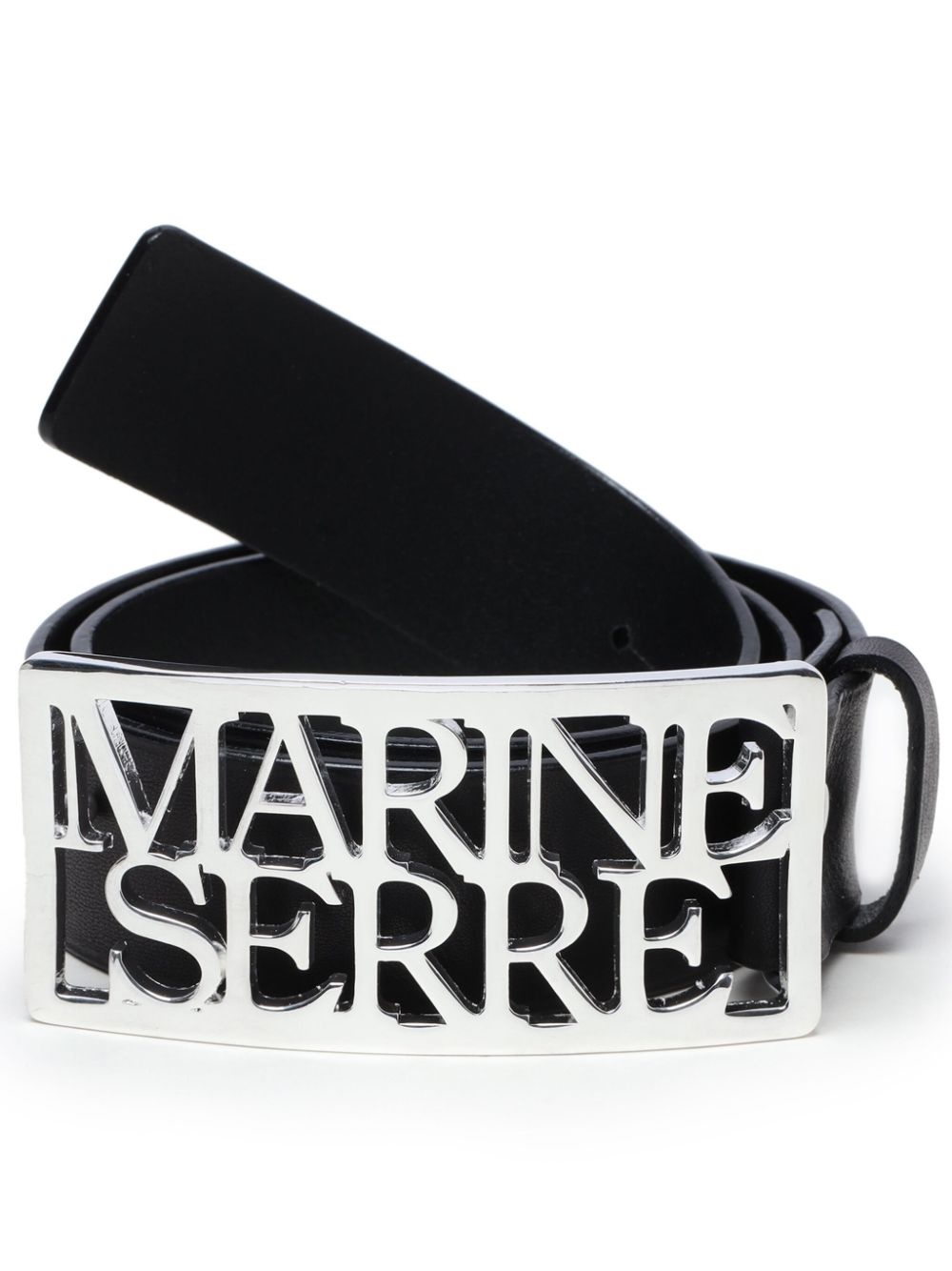 logo-buckle leather belt - 1