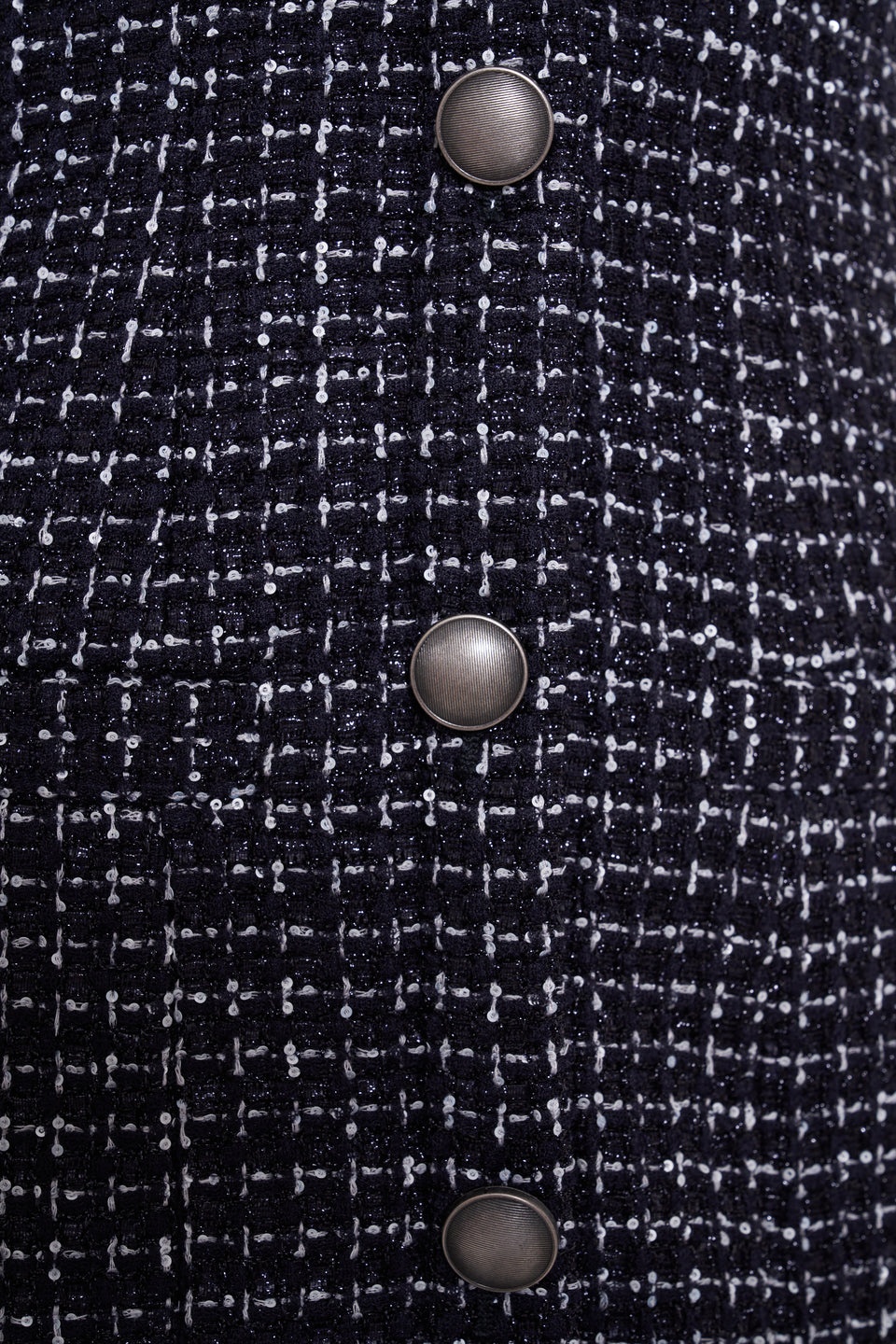 SEQUIN CHECKED TWEED SLEEVELESS MINI DRESS - 3