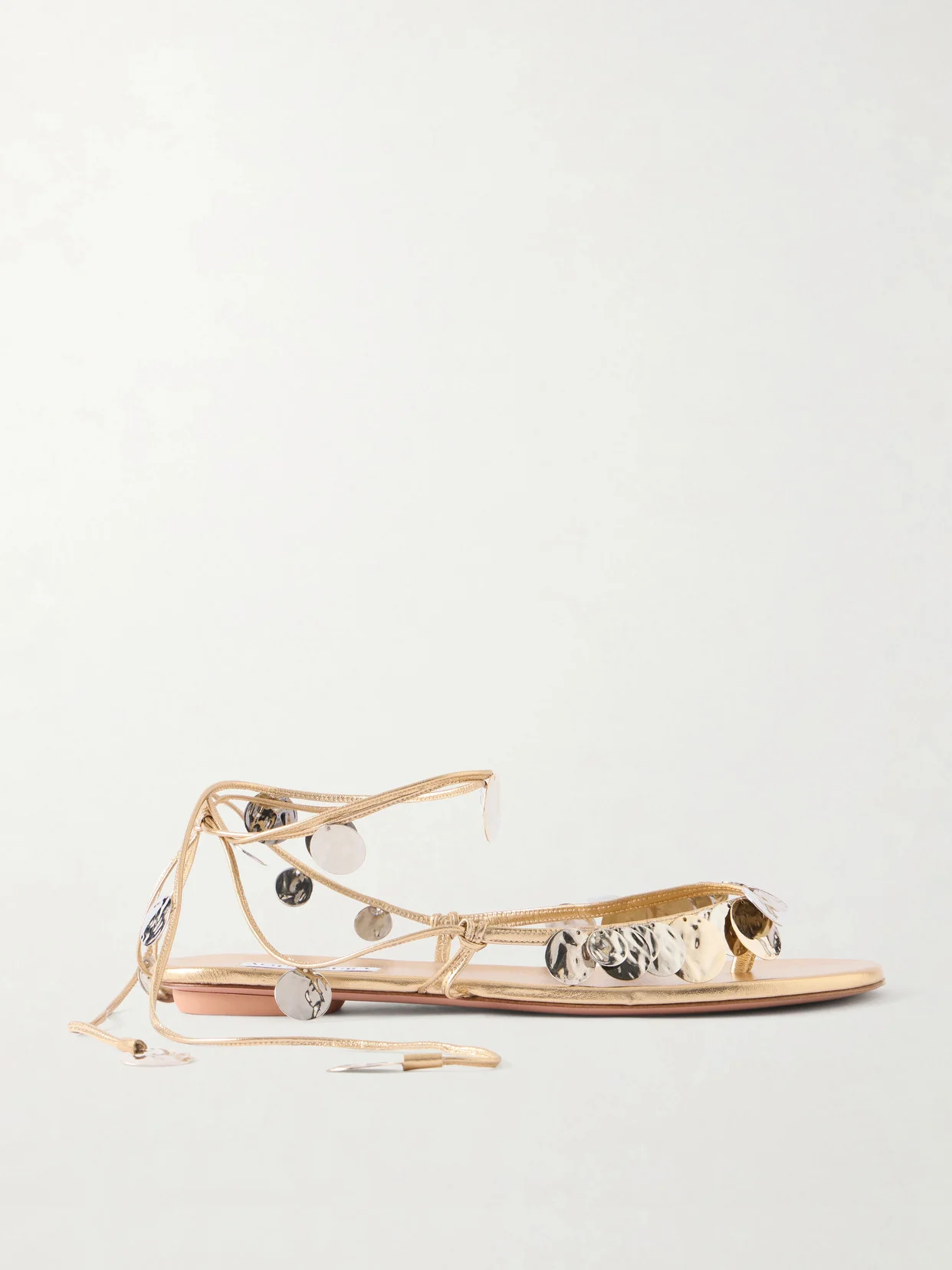 Florin Embellished Leather Thong Sandals - 1