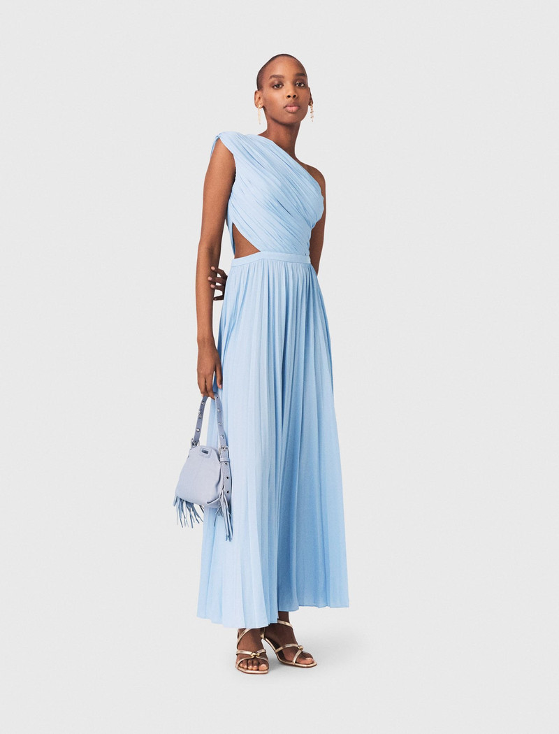 maje Asymmetrical pleated maxi dress outlook