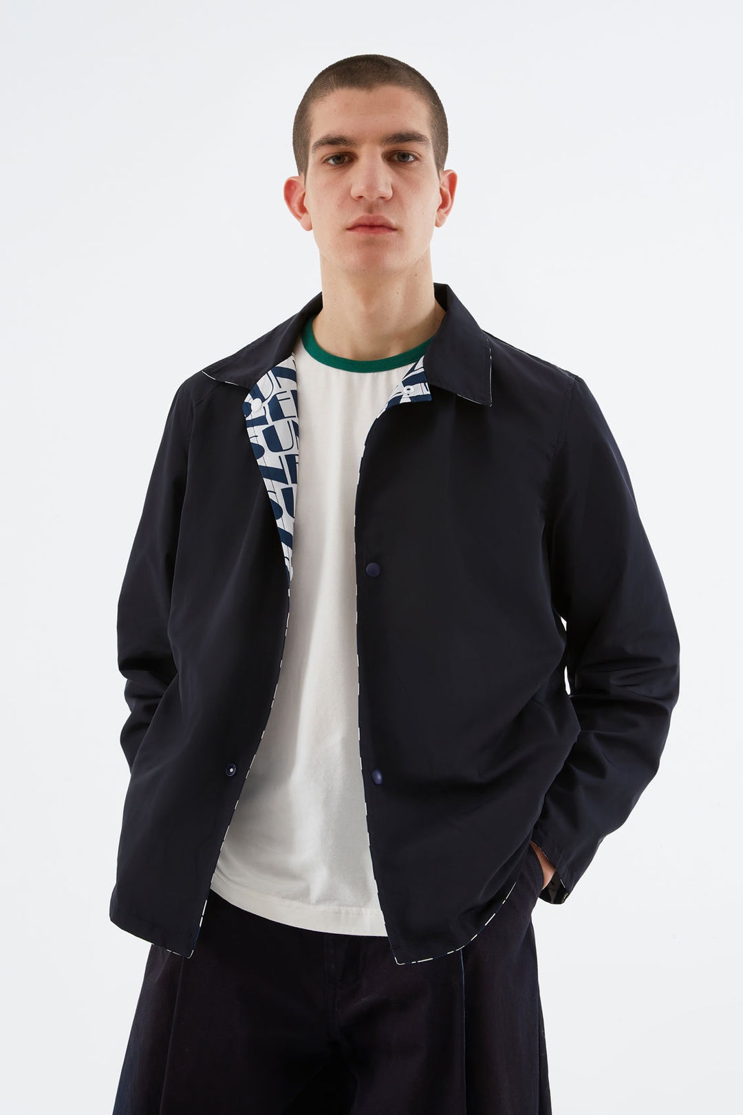 REVERSIBLE NAVY & WHITE LOGO JACKET - 3