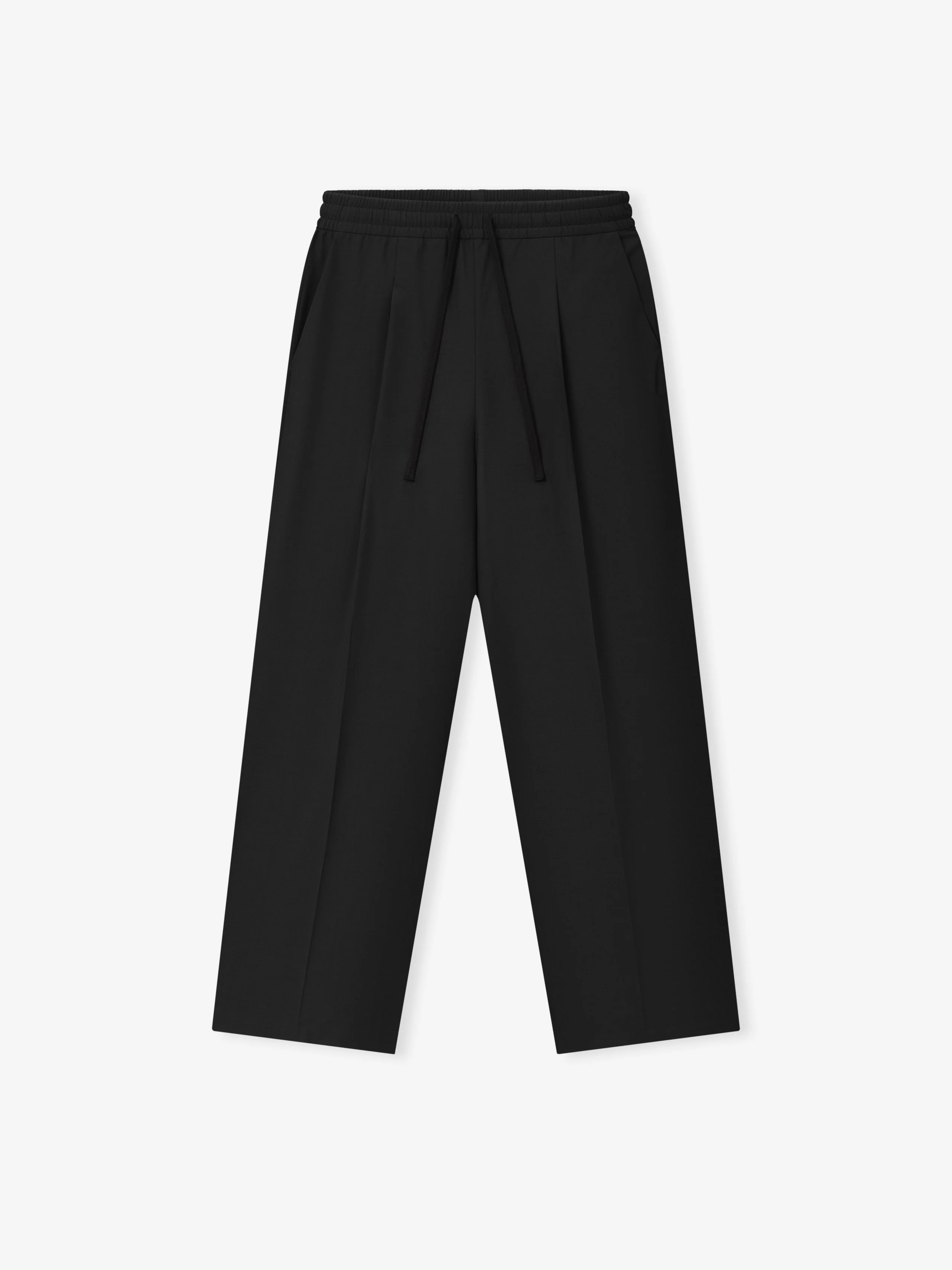 Silk Blend Pleat Front Drawstring Pant - 1