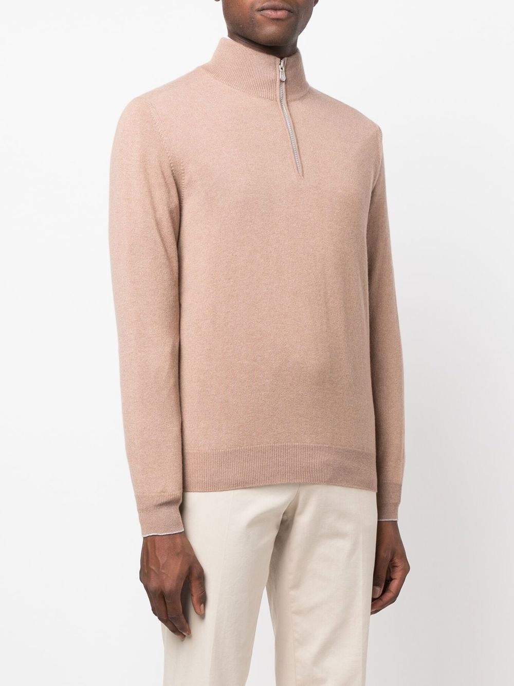 zip-front cashmere jumper - 3