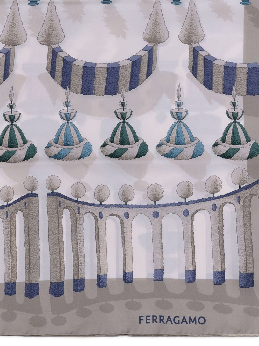 garden-print silk scarf - 4