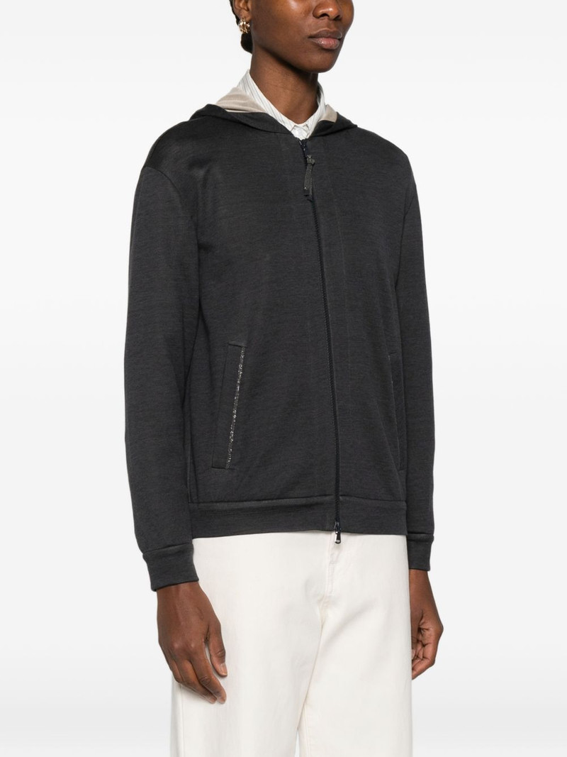 zip fastening cotton hoodie 3