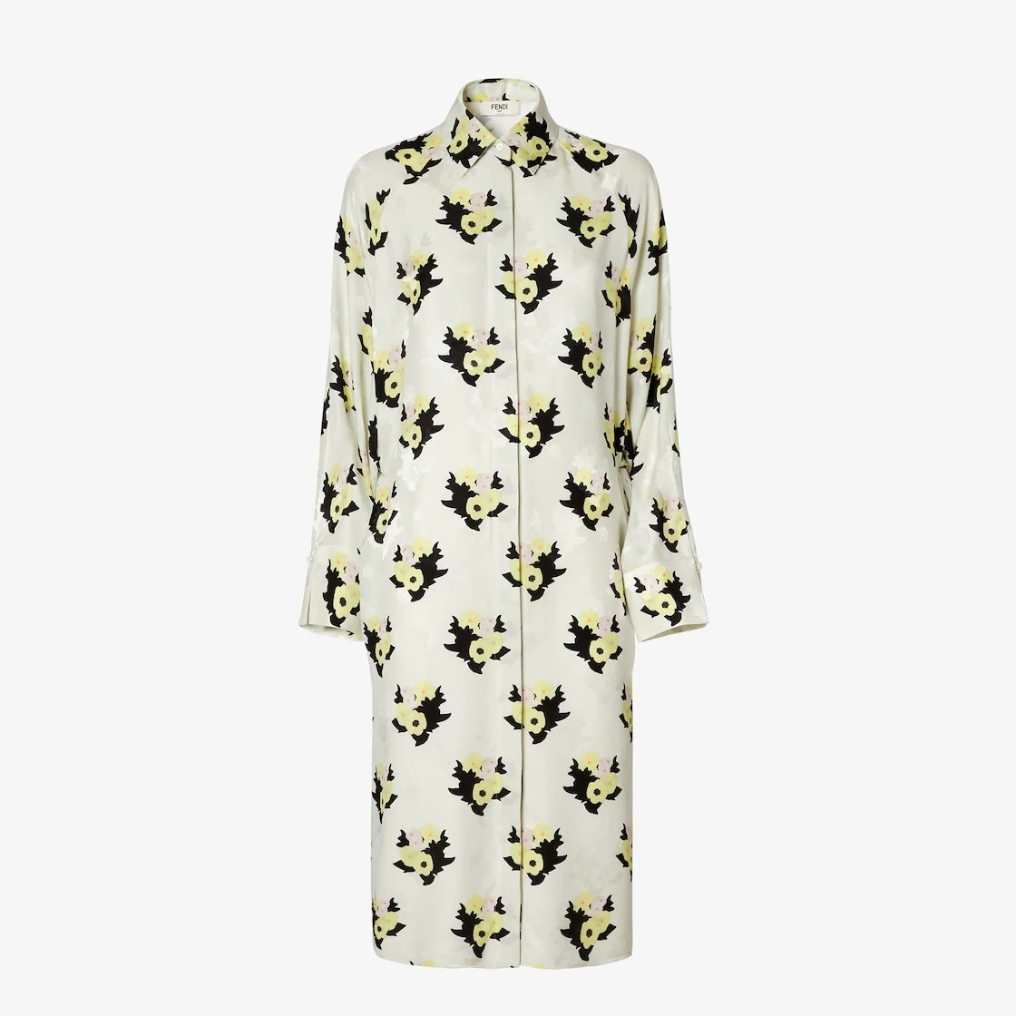 Dress White silk jacquard dress - 1