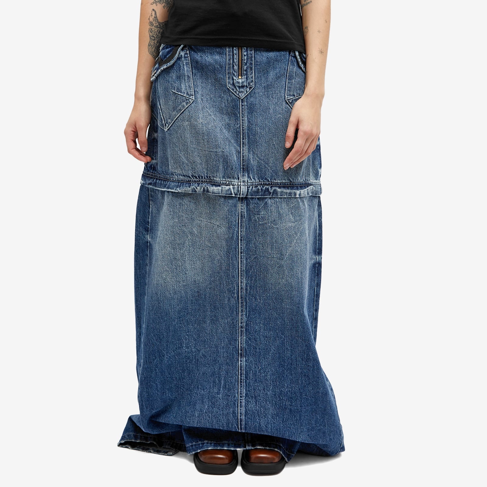 Martine Rose Zip Off Denim Skirt - 2