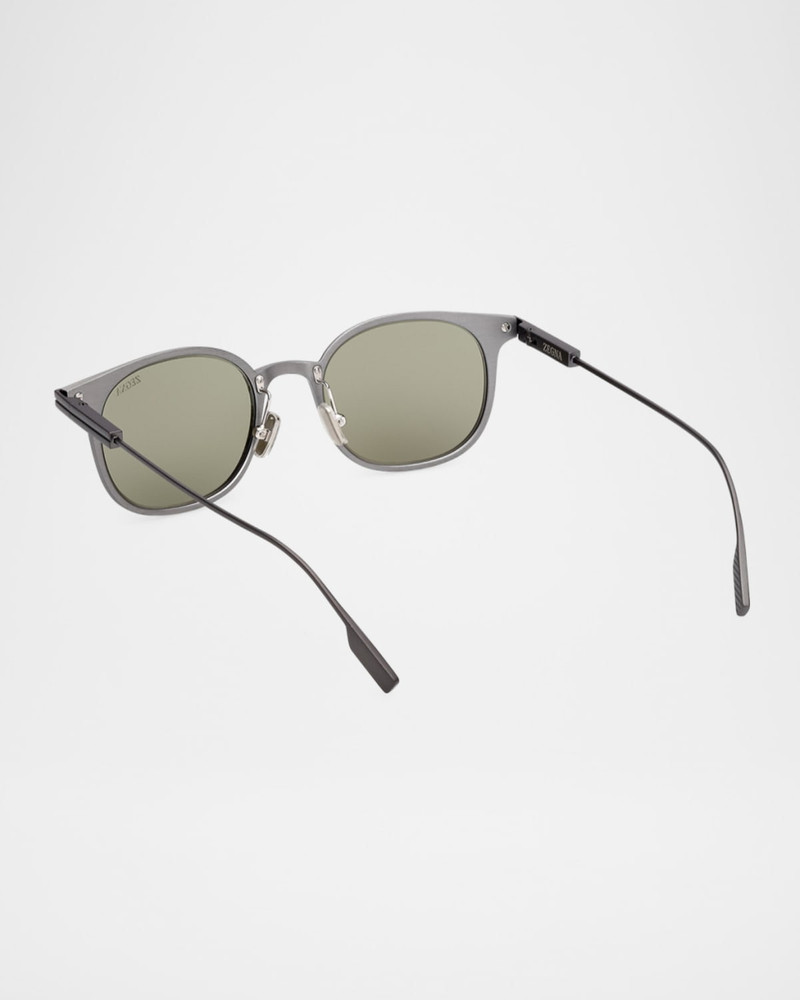 ZEGNA Men's Round Metal Sunglasses outlook