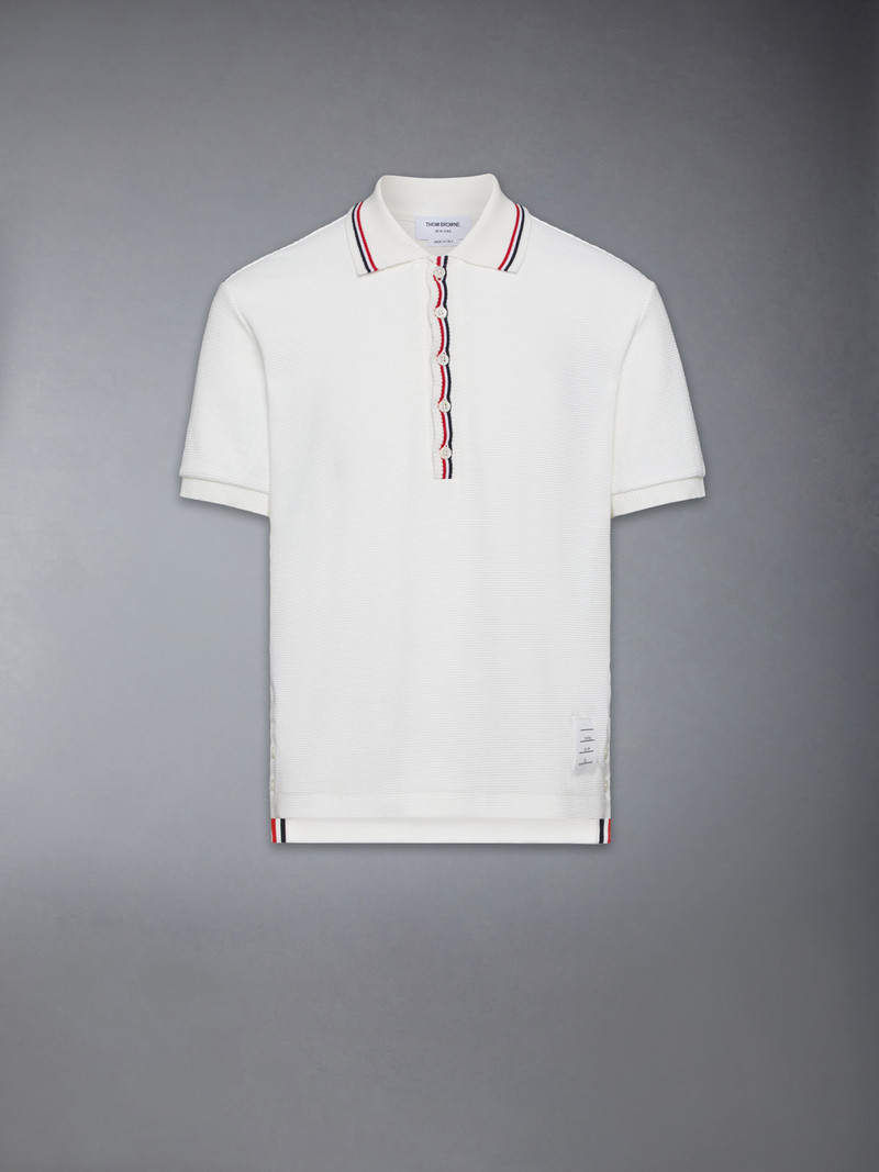 COTTON WAFFLE RIB CUFF POLO 1