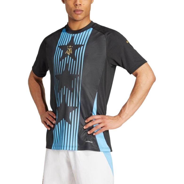 adidas Argentina Pre-Match Soccer Jersey Asia Sizing 'Black Blue' IW5363 - 4