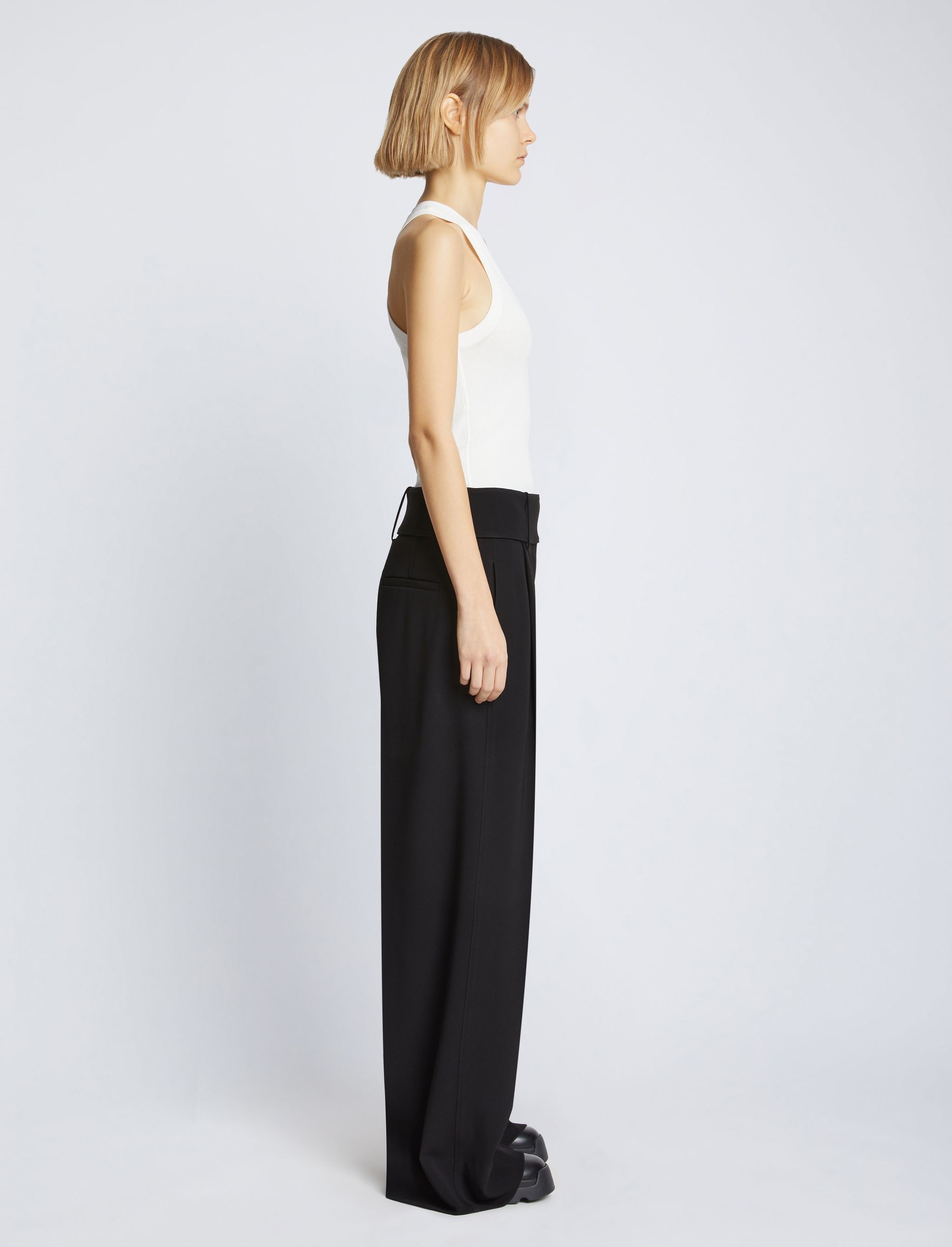 Matte Viscose Crepe Pants - 3
