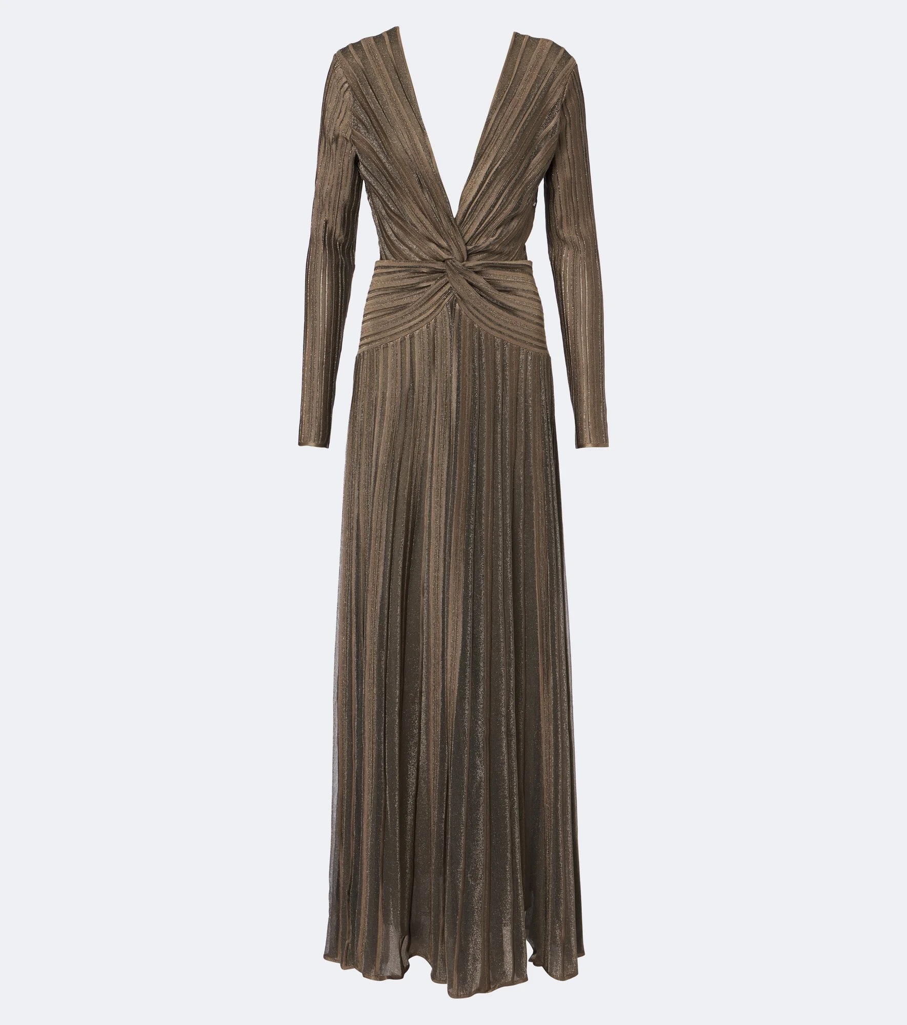 Dabney pleated silk-blend lamé gown - 1