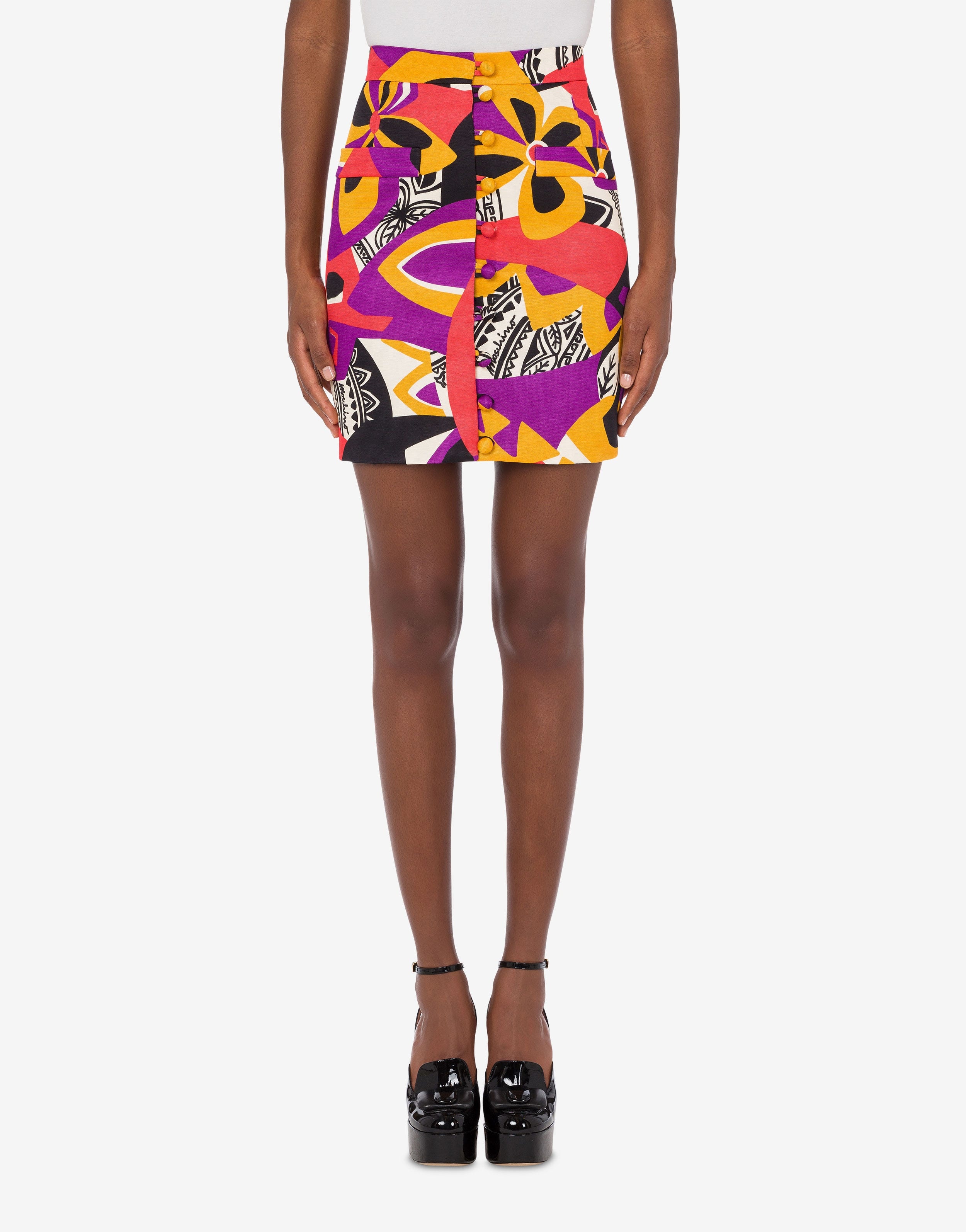 GEOMETRIC PRINT OTTOMAN MINISKIRT - 2