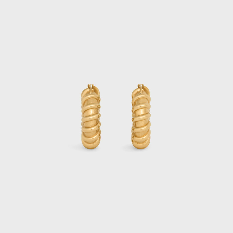 Celine Défilé Torsade Hoops in Brass with Gold Finish 3